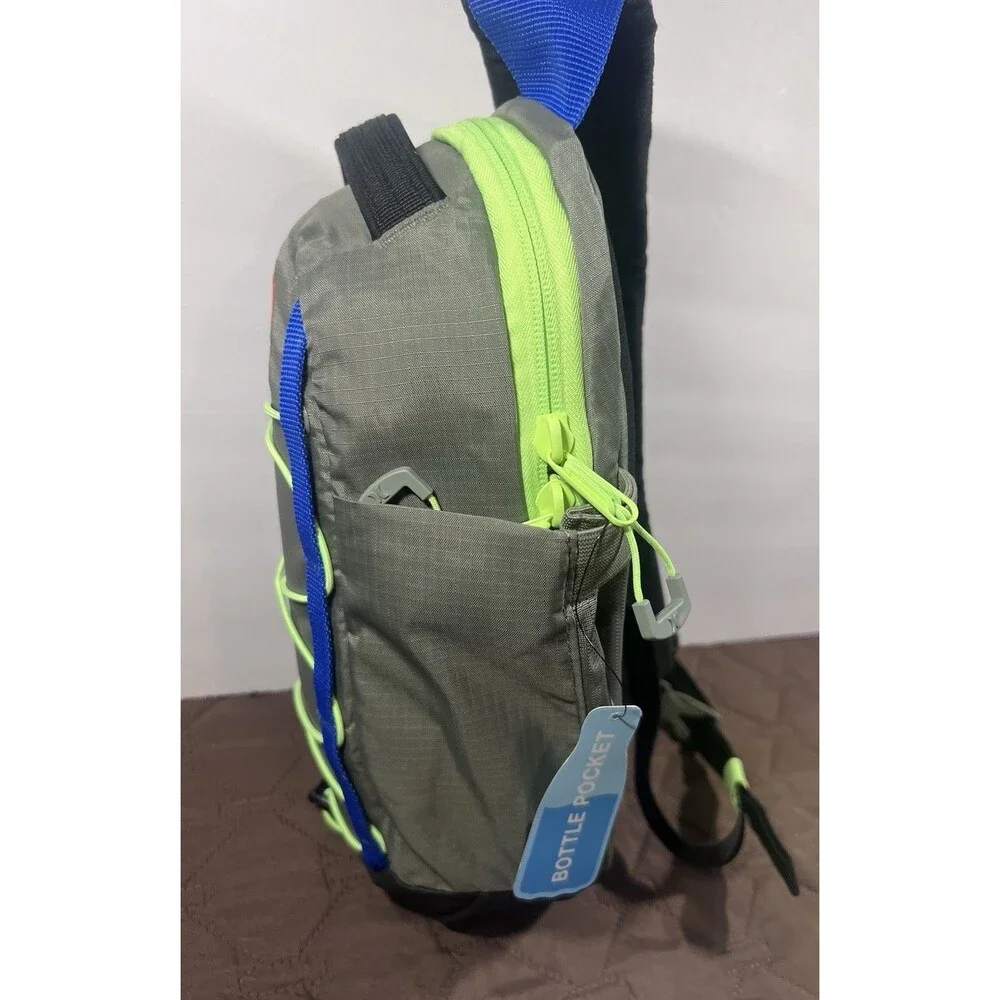 Hurley Tech Crossbody Sling Backpack Bottle Pocket Gray Hiking Travel NWT